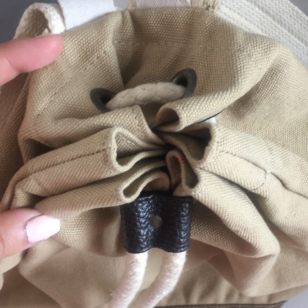 Linen Drawstring Backpack - Picture 2 of 4